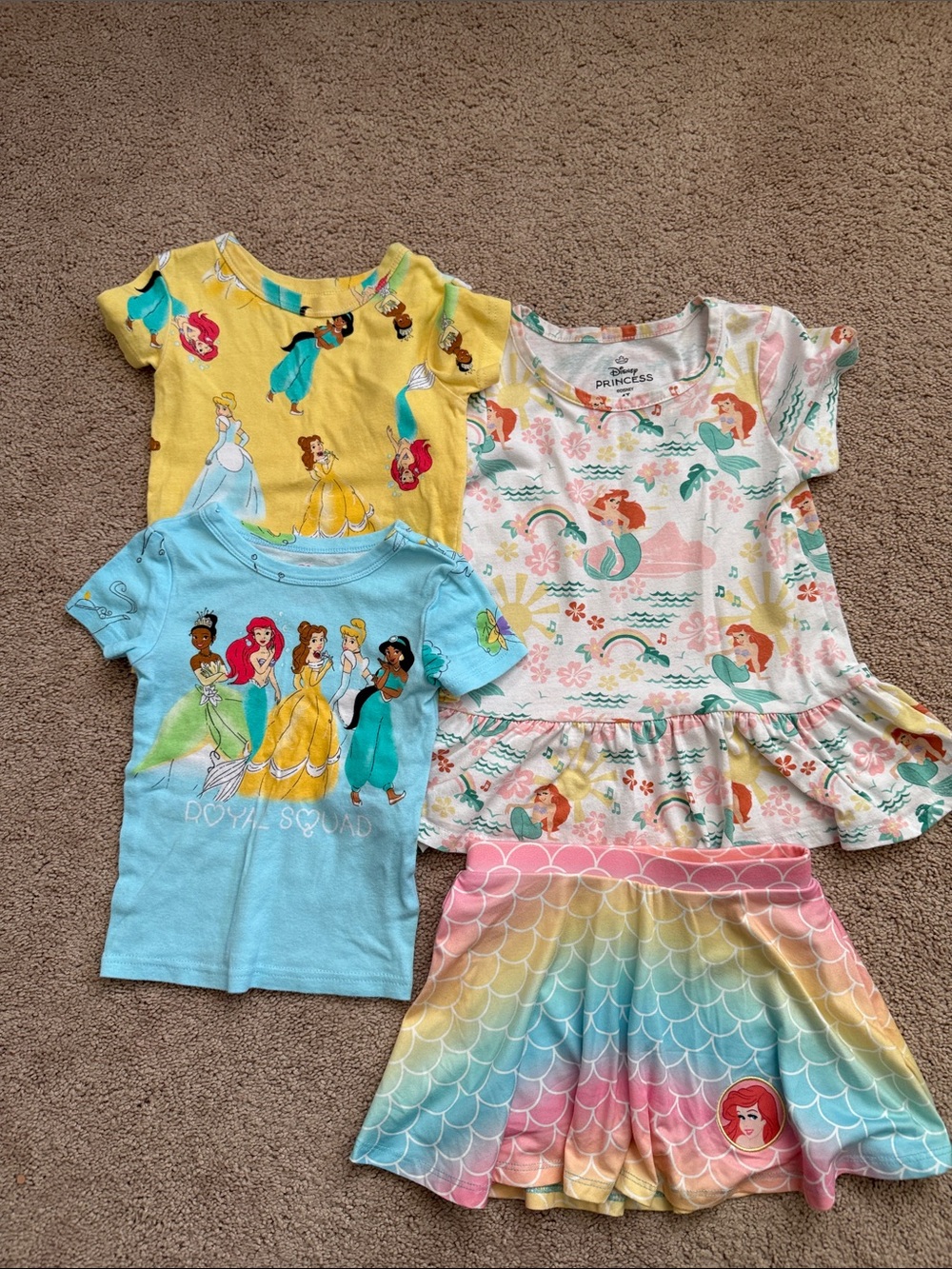 Disney Princess Outfit Bundle — Yellow, Blue, Pink & Rainbow